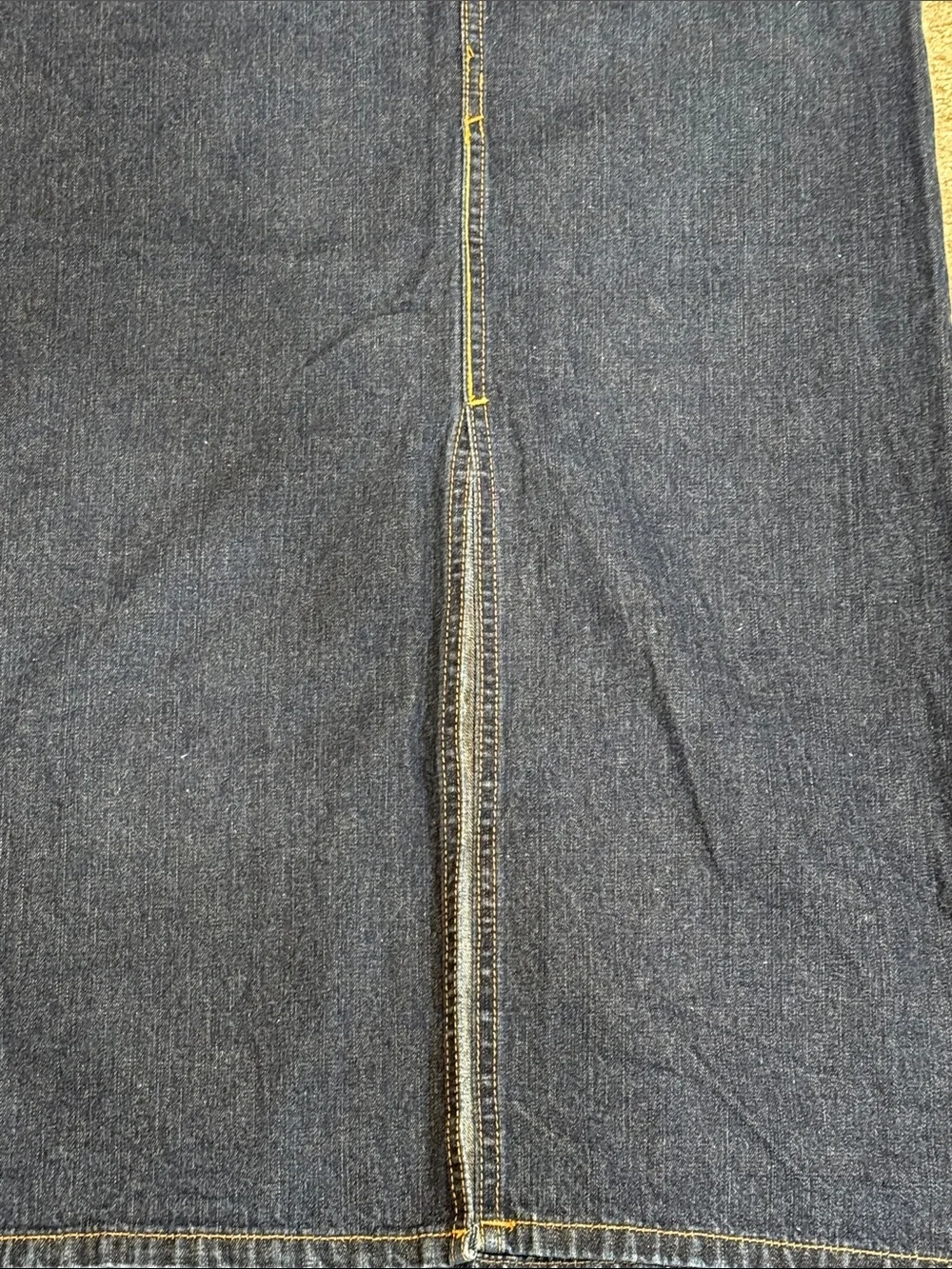 Vintage Dark Wash Denim Maxi Skirt